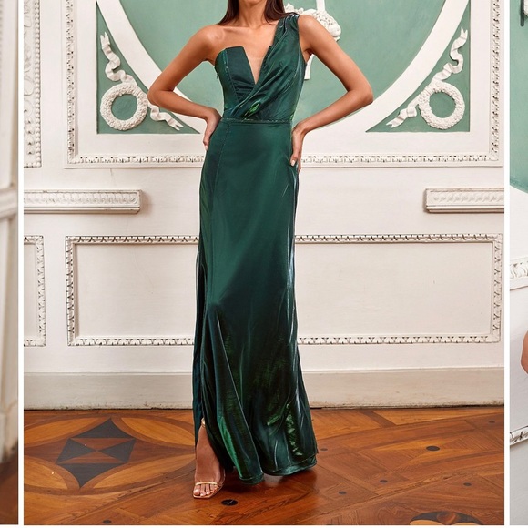 alamour the label green dress Belinda Sequin Gown main image 1